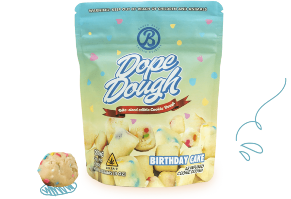Dope Dough Edibles 200mg D9 Birthday Cake 10ct