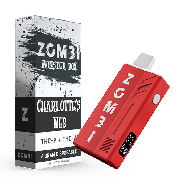 Zombi Monster Box Disposable Vape 6ml THCP/THCA Charlotte’s Web 6ct