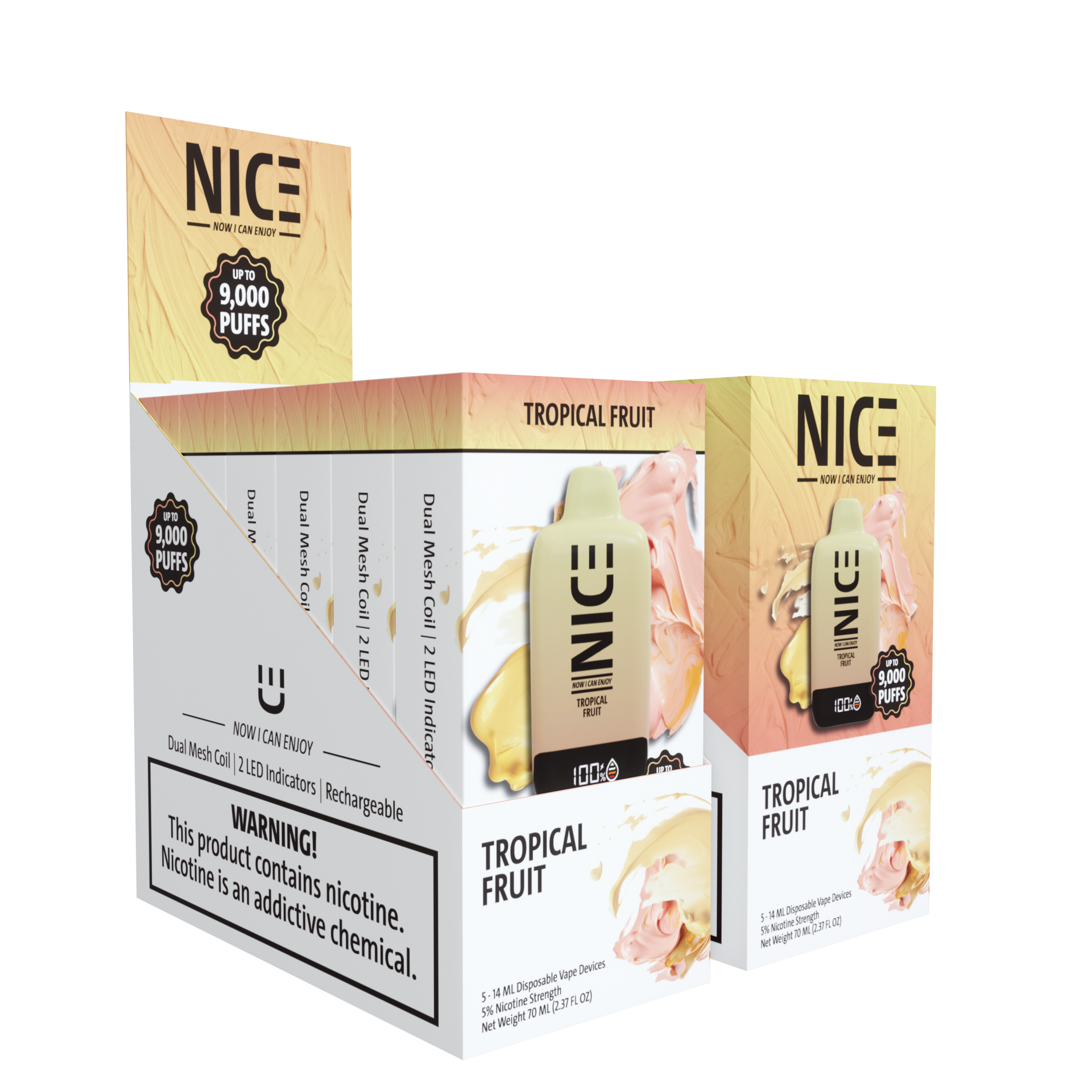 NICE Nicotine Disposable Vape 9000p Tropical Fruit 5ct