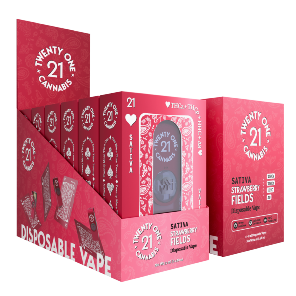 Twenty One Cannabis Vape Disposable 2ml THCA/THCP Strawberry Fields (Sativa)