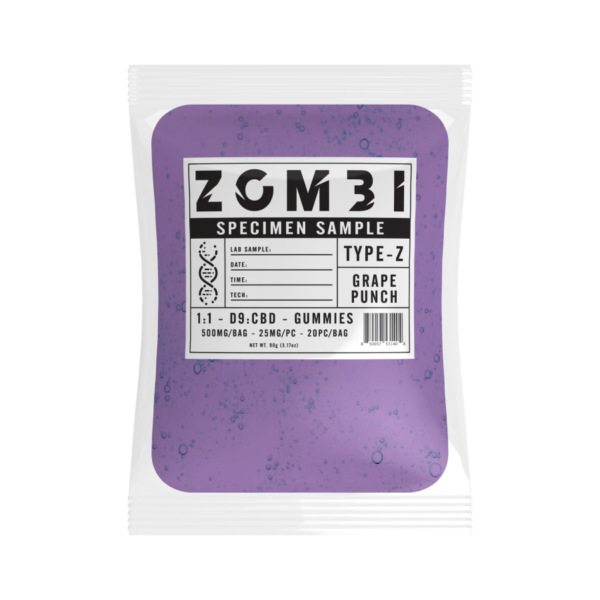 Zombi Edibles 500mg D9 Grape Punch 6ct