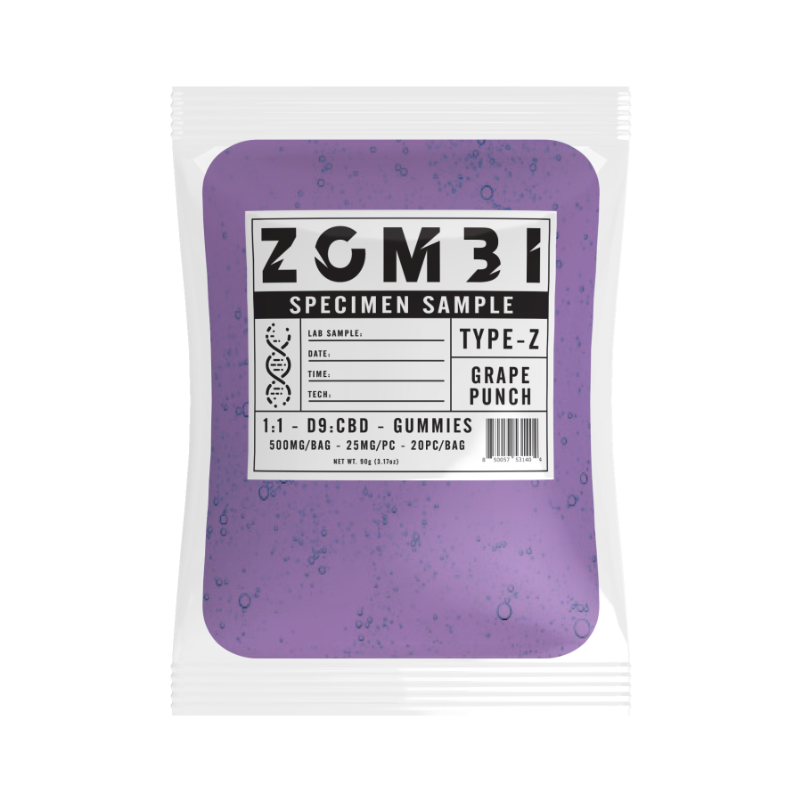 Zombi Edibles 500mg D9 Grape Punch 6ct
