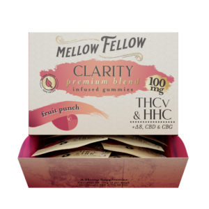 Mellow Fellow M-Fusions 2pc Edibles 100mg Clarity Blend Fruit Punch Sample Sachet