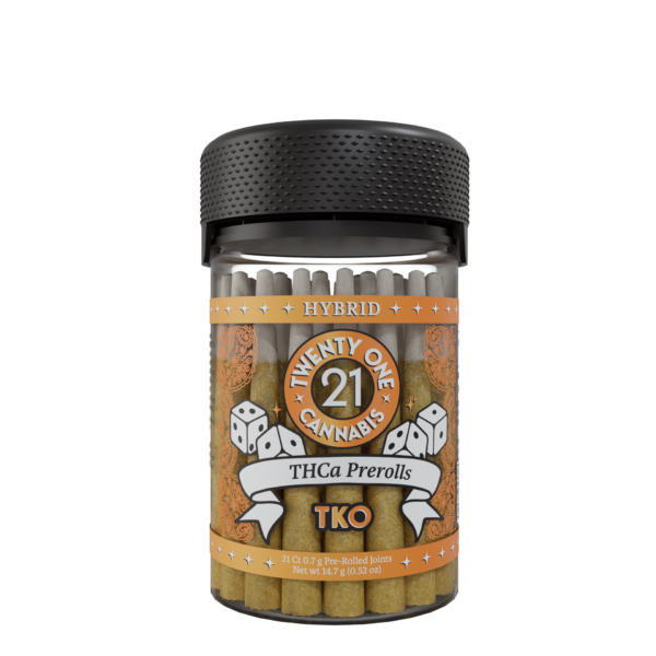 Twenty One Cannabis 21ct Jar Prerolls .7g THCA TKO (Hybrid)