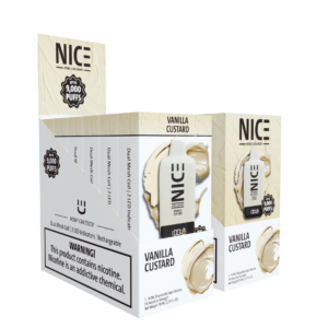 NICE Nicotine Vape Disposable 9000p Vanilla Custard 5ct
