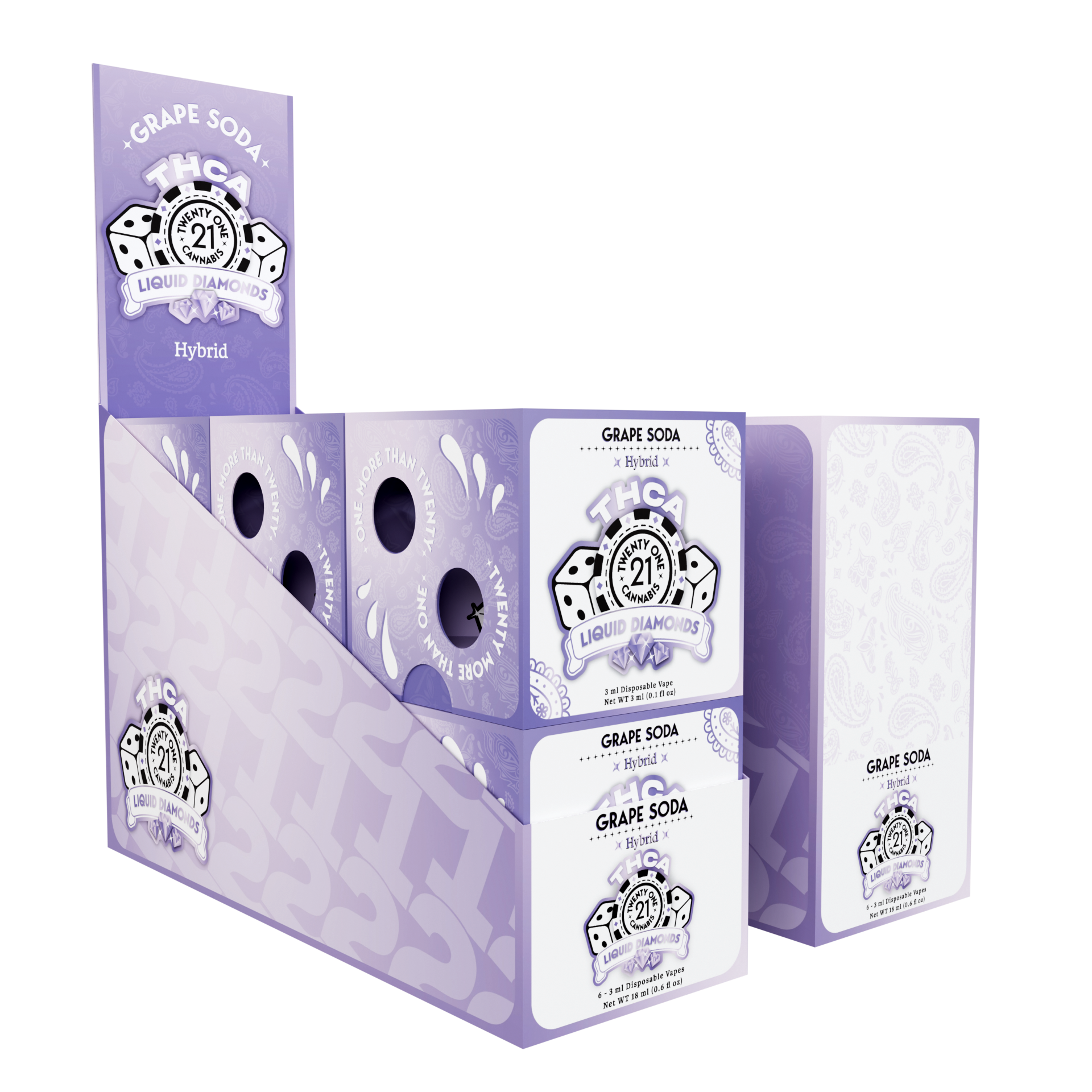 Twenty One Cannabis Disposable Vape 3ml THCA Grape Soda (Sativa)