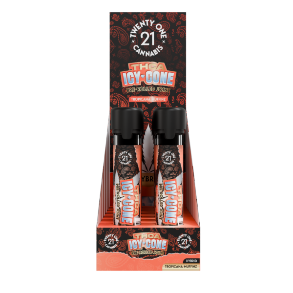 Twenty One Cannabis Icy Cone Prerolls 2g THCA Tropicana Muffinz (Hybrid)