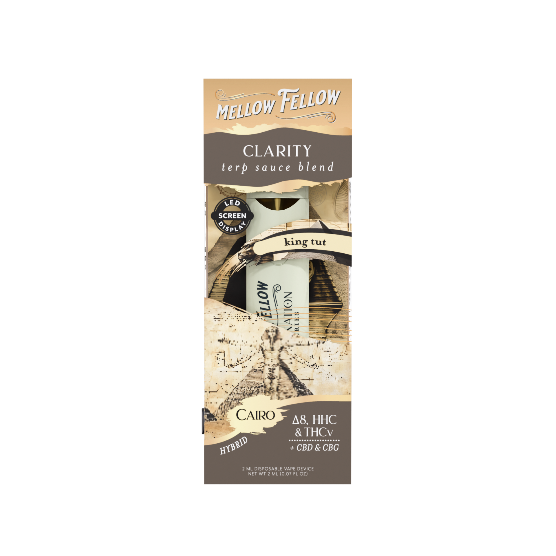 Mellow Fellow Terp Sauce Disposable Vape 2ml Charged Blend King Tut (hybrid)