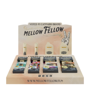 Mellow Fellow Marketing Material 4pc Vape Disposable Sampler Display