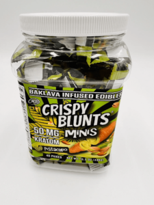 Crispy Blunts Mini 1pc Edibles 30mg Kratom Pistachio 40ct