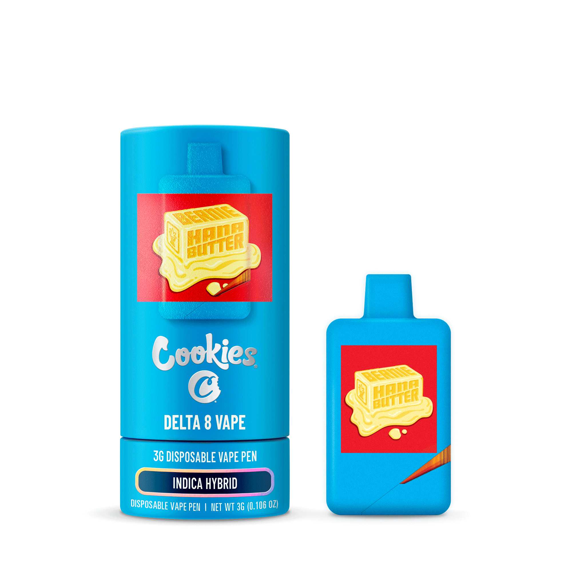 Cookies Disposable Vape 3ml D8 Bernie Hana Butter 6ct
