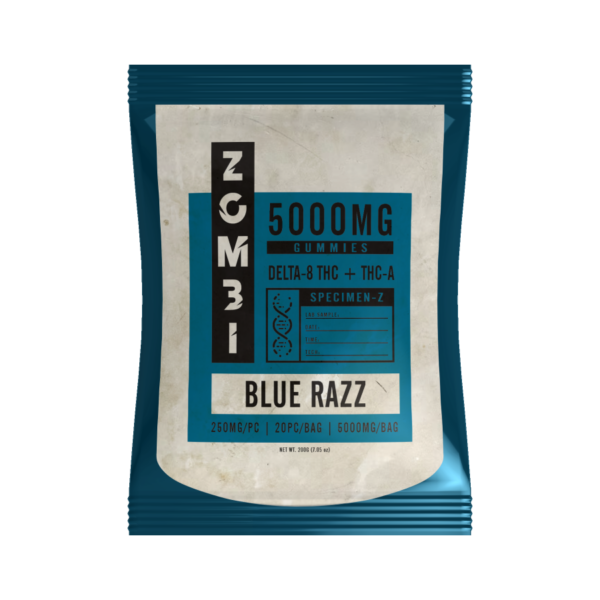 Zombi Edibles 5000mg D8/THCA Blue Razz 6ct