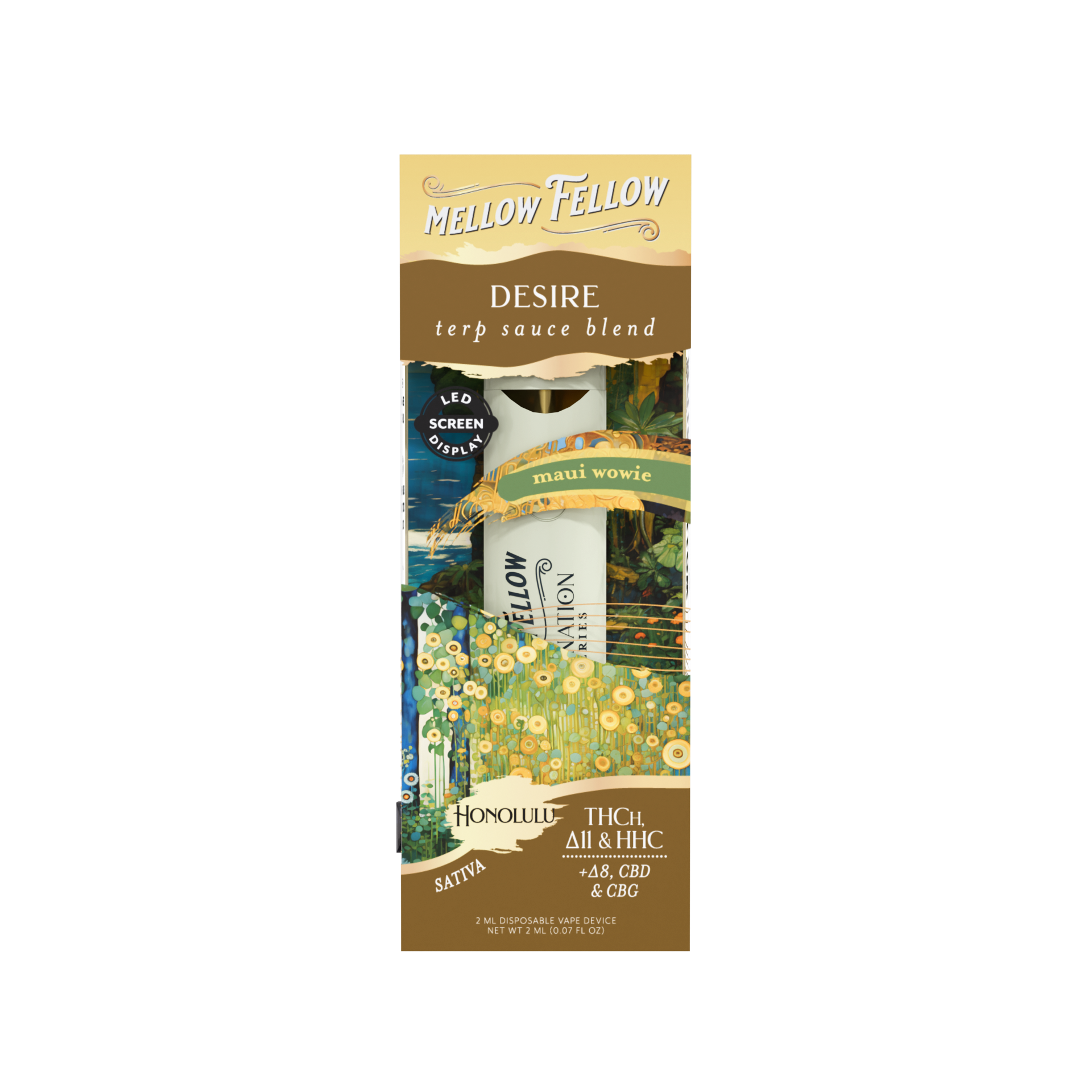 Mellow Fellow Terp Sauce Disposable Vape 2ml Desire Blend Maui Wowie (sativa)