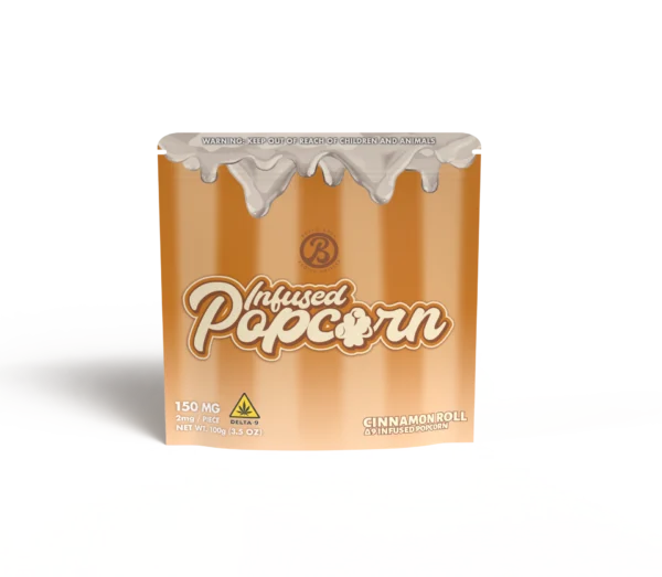 Baked Bags Infused Pop Corn Edibles 150mg Delta-9 – Cinnamon Roll