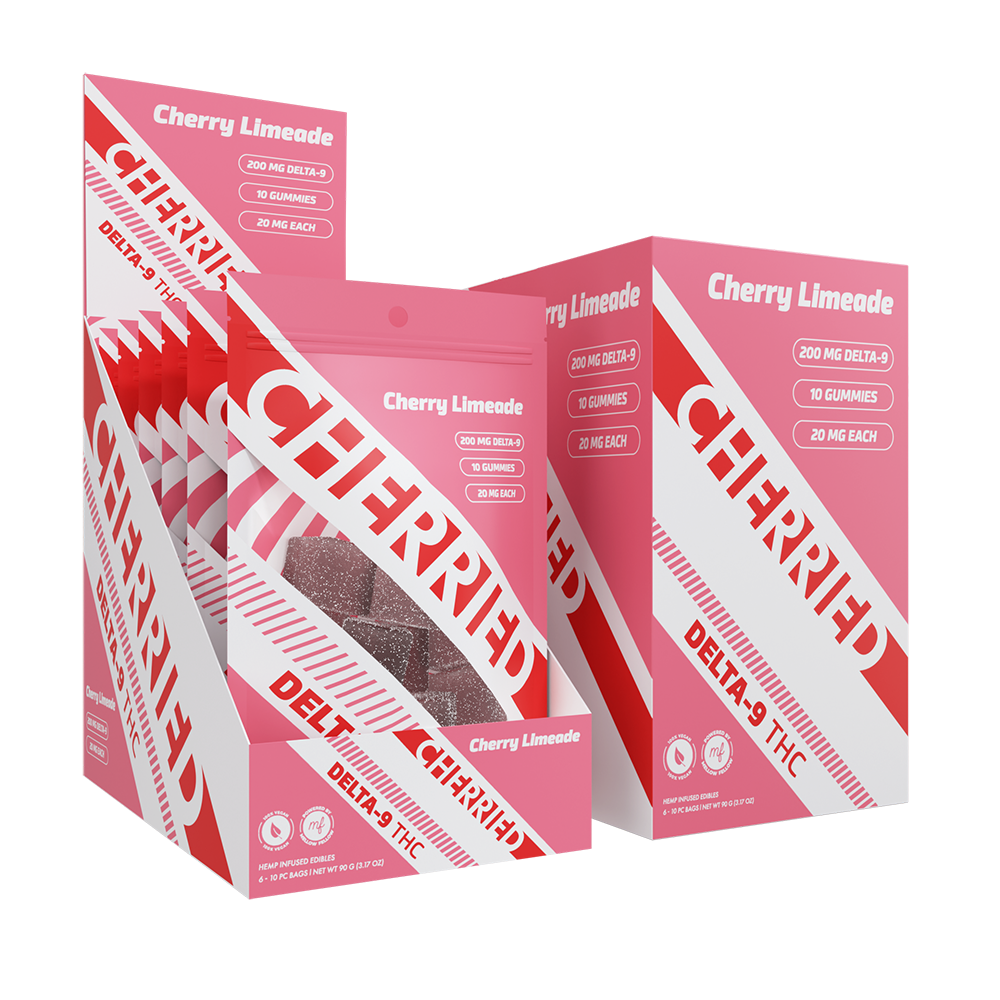 Cherried 10pc Edibles 200mg Delta 9  Cherry Limeade