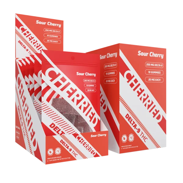 Cherried 10ct Delta 9 Edibles 20mg Sour Cherry-POP-1