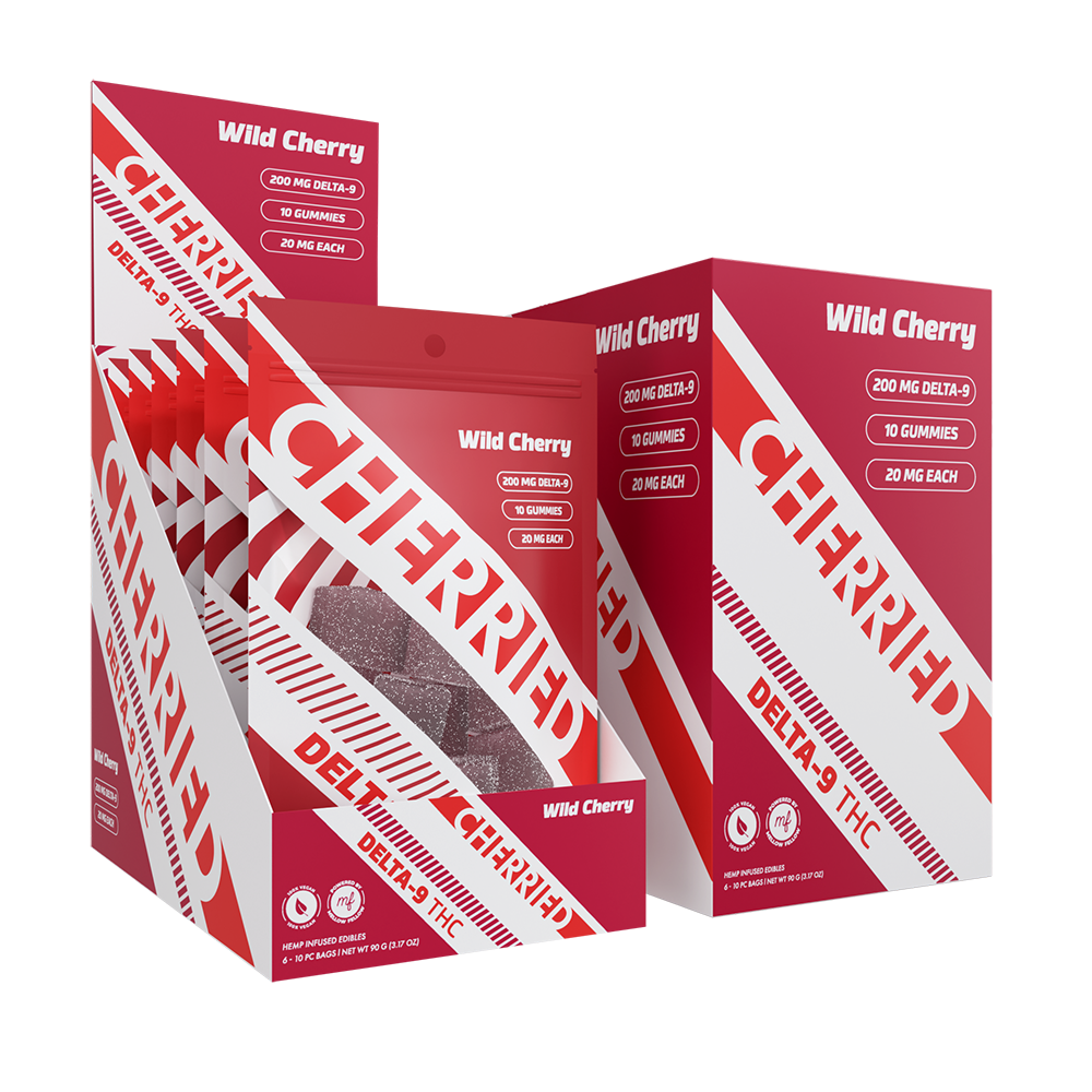 Cherried 10pc Edibles 200mg Delta 9  Wild Cherry