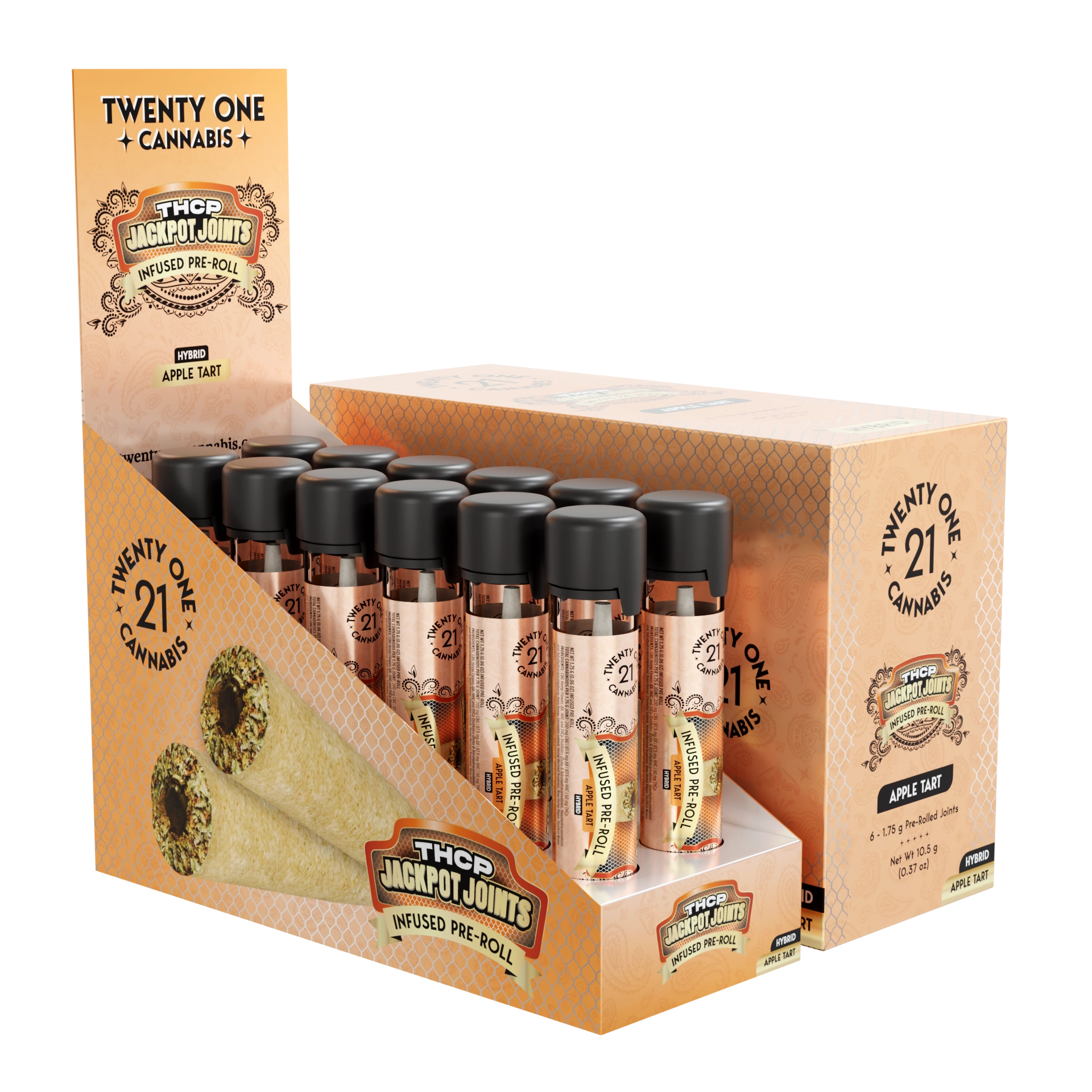 Twenty One Prerolls Jackpot Joints 1.75g THCp – Apple Tart (Hybrid)