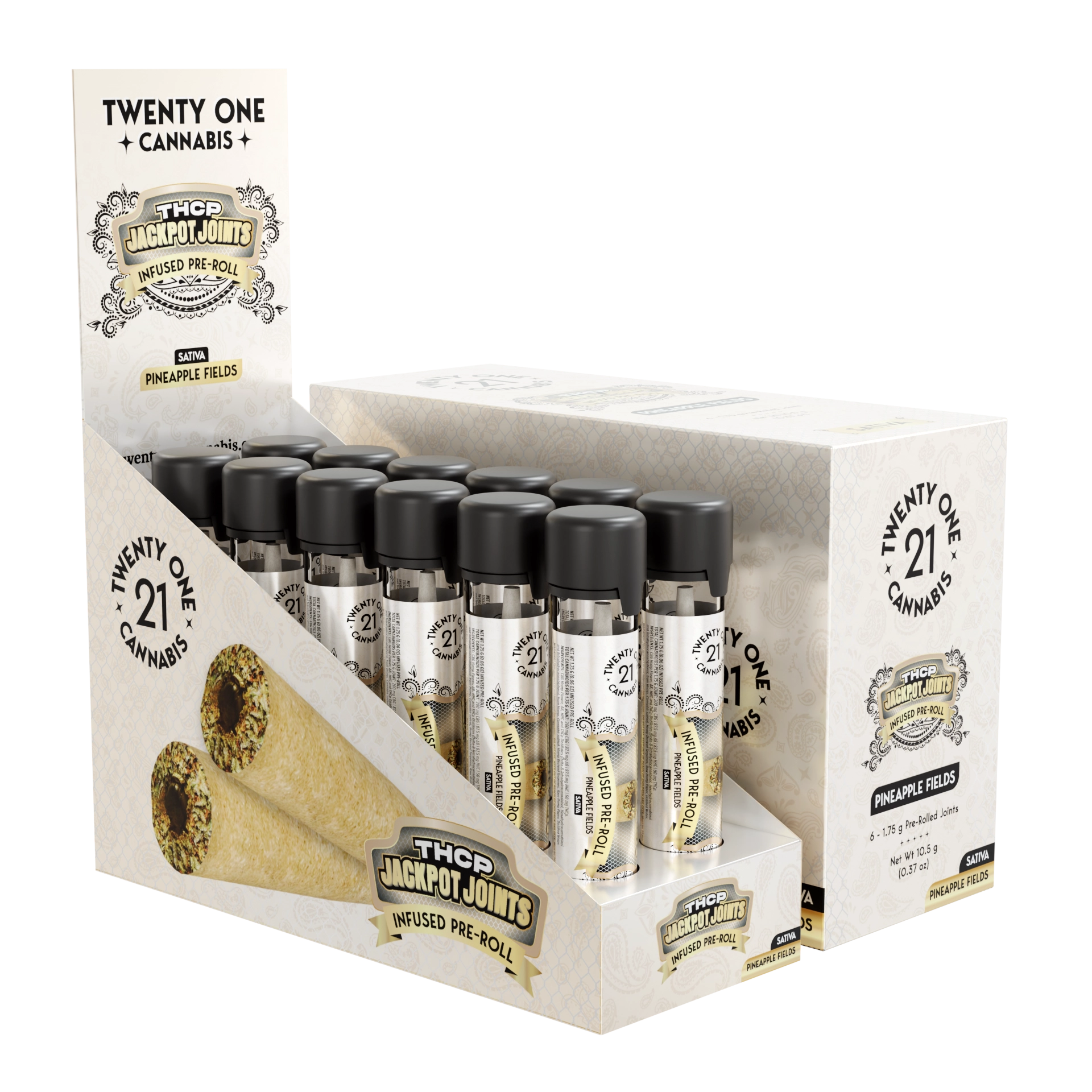 Twenty One Prerolls Jackpot Joints 1.75g THCp – Pineapple Fields (Sativa)