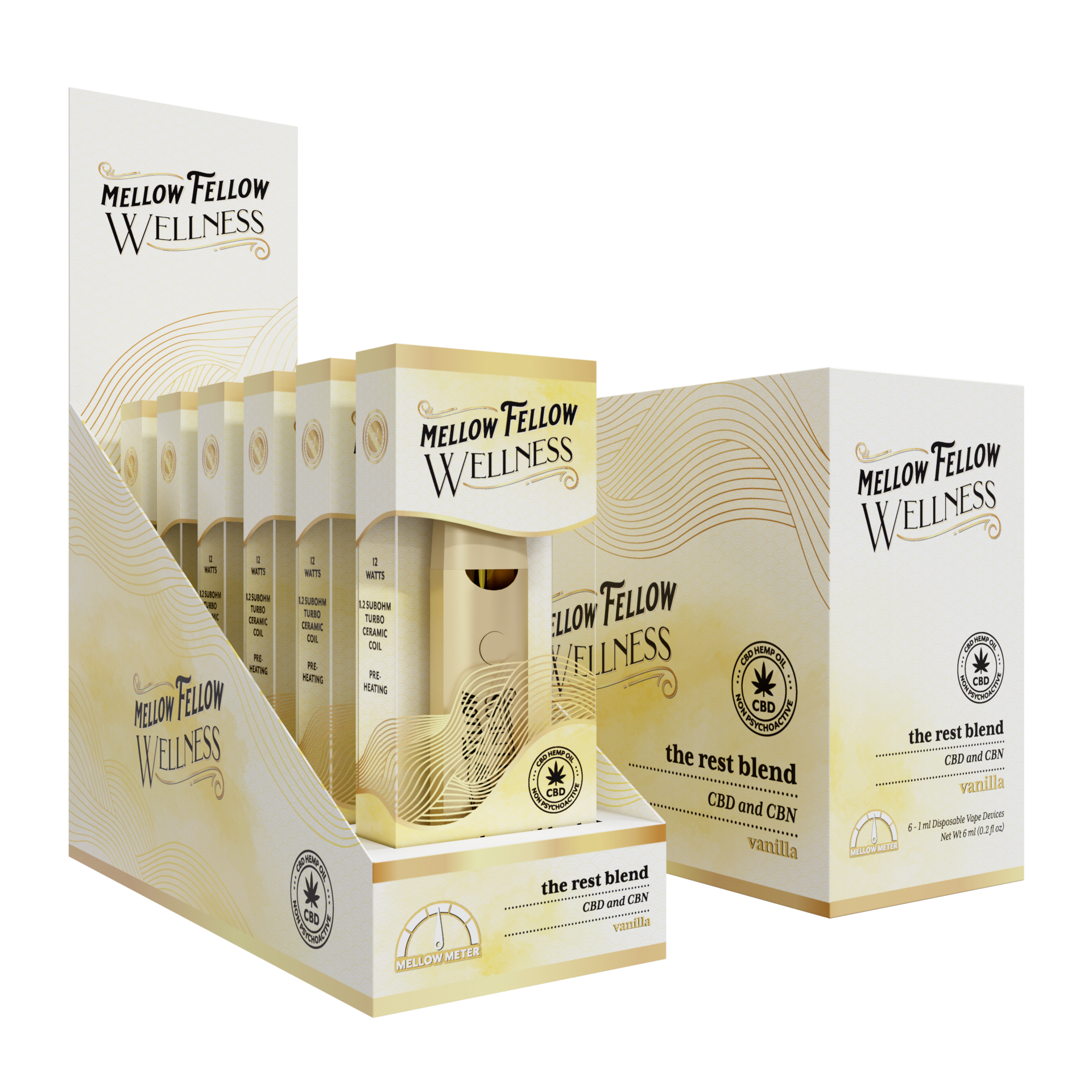 Mellow Fellow Wellness Disposable Vape 1ml Rest Blend Vanilla