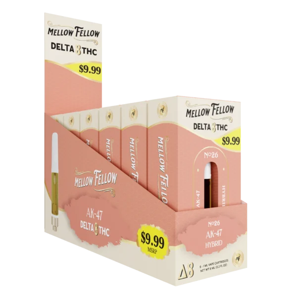 Mellow Fellow Classic Vape Cartridge 1ml D8 AK47 (Sativa Dominant) Pre-Priced 9.99