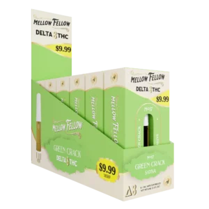 Mellow Fellow Classic Vape Cartridge 1ml D8 Green Crack (Sativa) Pre-Priced 9.99