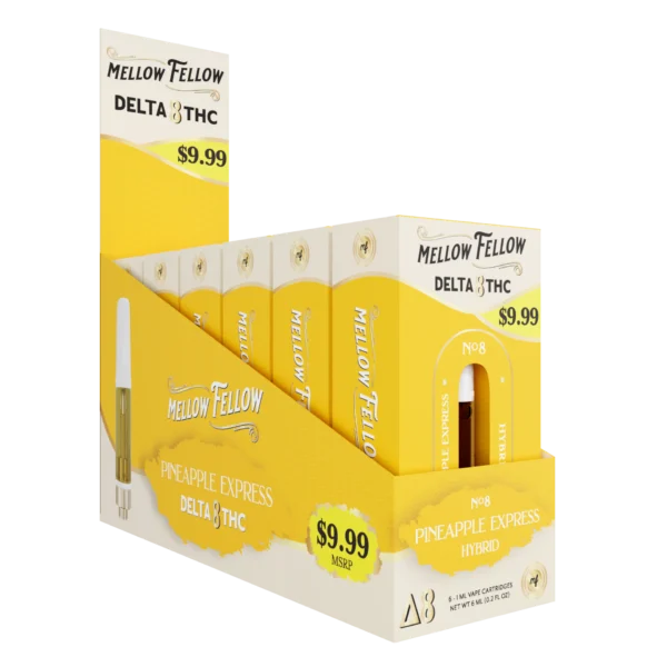 Mellow Fellow Classic Vape Cartridge 1ml D8 Pineapple Express (Sativa Dominant) Pre-Priced 9.99