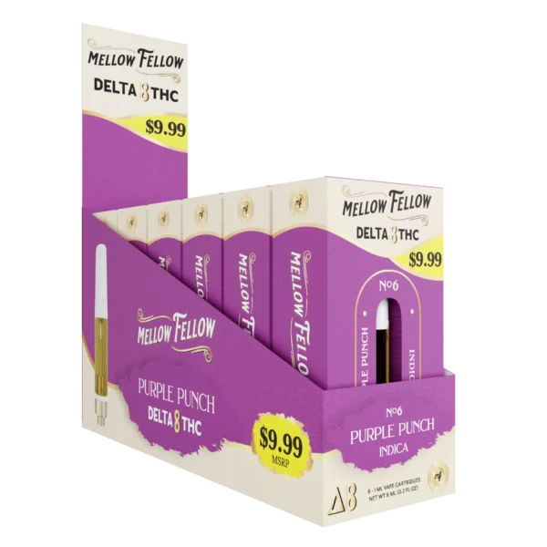 Mellow Fellow Classic Vape Cartridge 1ml D8 Purple Punch (Indica) Pre-Priced 9.99