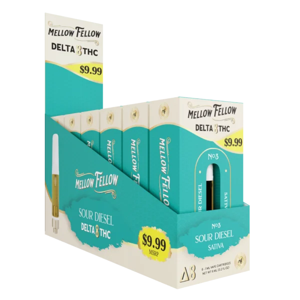 Mellow Fellow Classic Vape Cartridge 1ml D8 Sour Diesel (Sativa) Pre-Priced 9.99