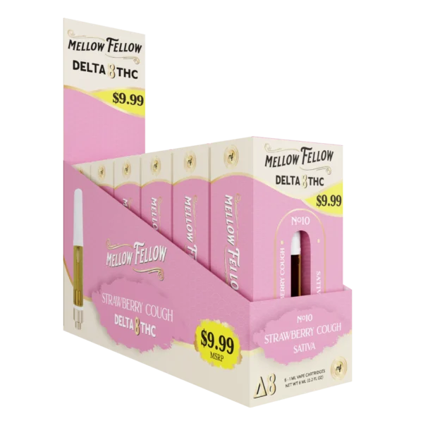 Mellow Fellow Classic Vape Cartridge 1ml D8 Strawberry Cough (Sativa Dominant) Pre-Priced 9.99