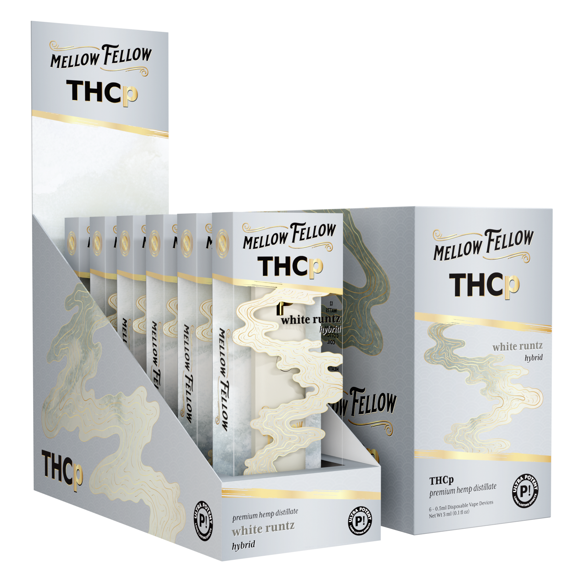 Mellow Fellow Premium Disposable Vape 0.5ml THCP White Runtz (Hybrid)