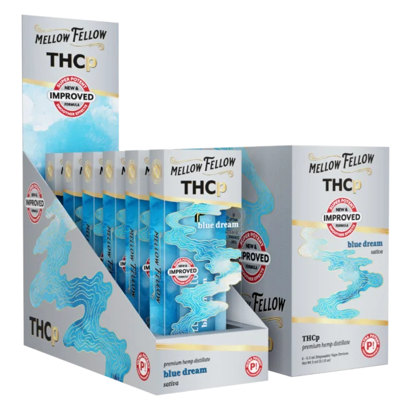 Mellow Fellow Premium Disposable Vapes 0.5ml THCP Blue Dream (Sativa) 6ct