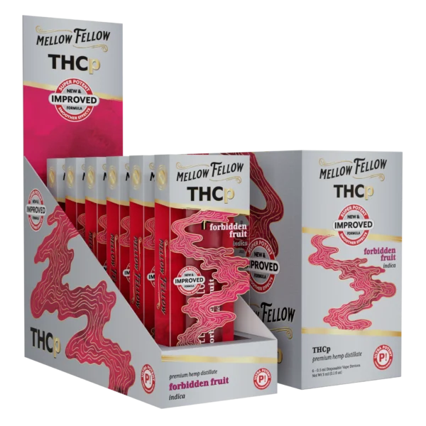 Mellow Fellow Premium Disposable Vapes 0.5ml THCP Forbidden Fruit (Indica) 6ct