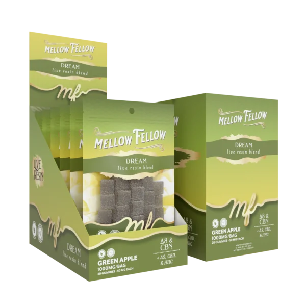 Mellow Fellow Live Resin M-Fusions 20pc Edibles 1000mg Nano Dream Blend Blue Razz (Copy)