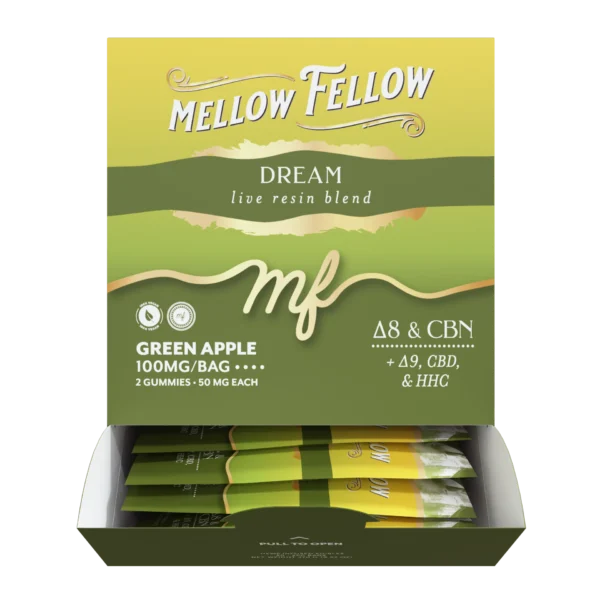 Mellow Fellow Live Resin M-Fusions 2pc Edibles 100mg Nano Dream Blend Blue Razz (Copy)