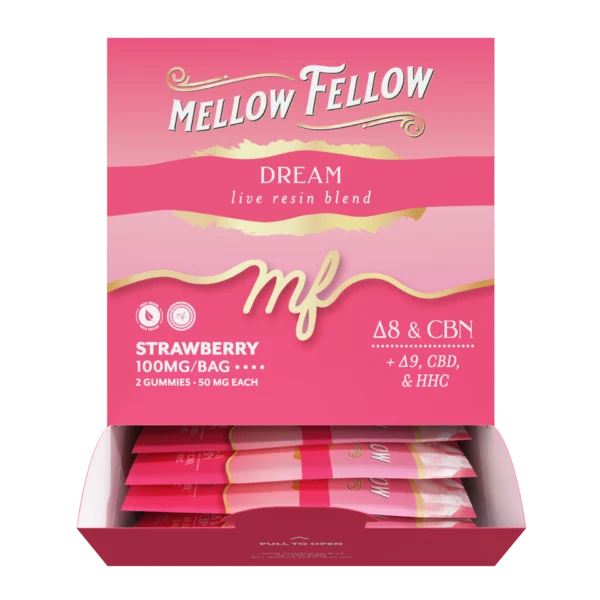 Mellow Fellow Live Resin M-Fusions 2pc Edibles 100mg Dream Blend Green Apple (Copy)