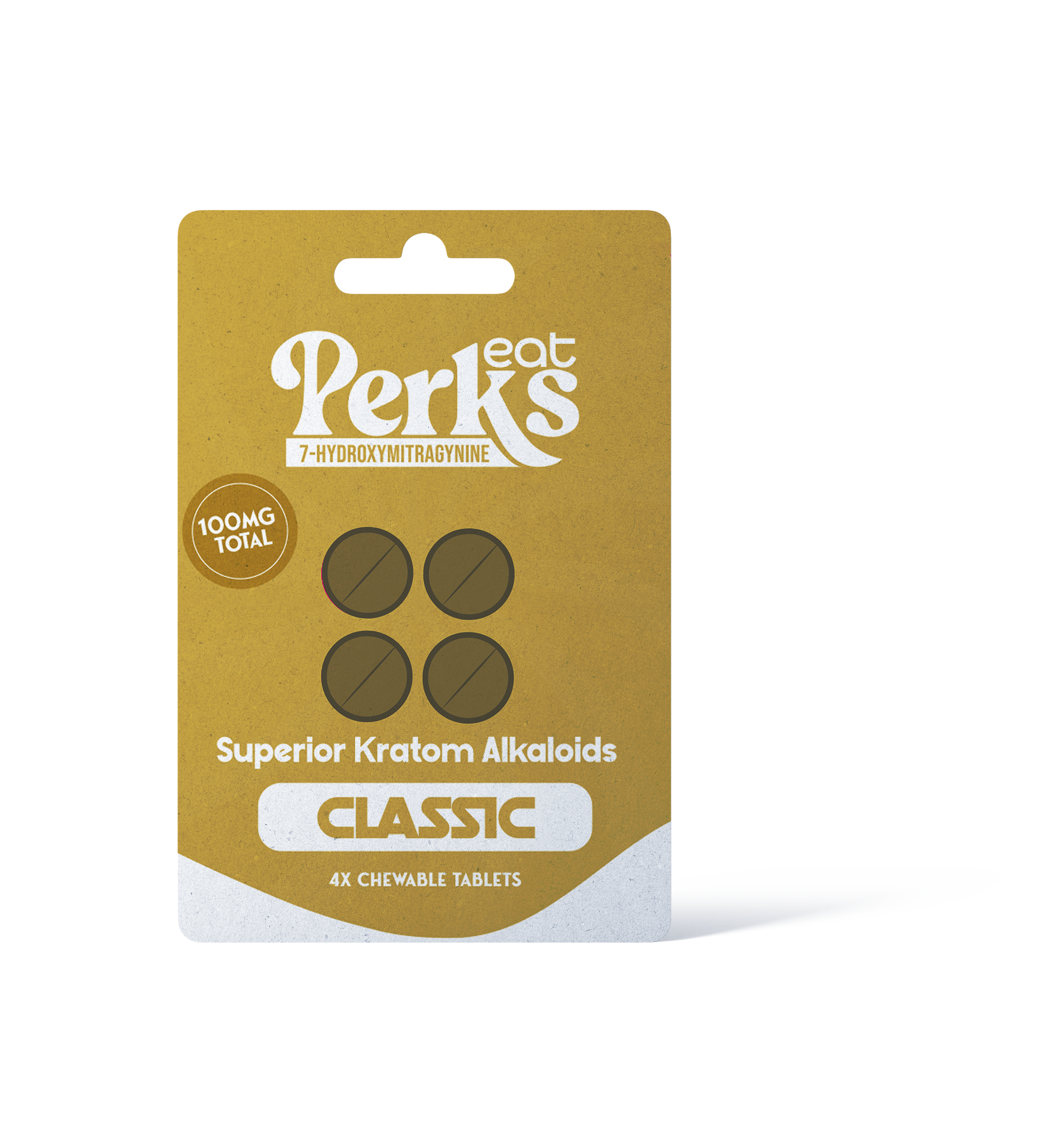 Eat Perks Kratom 4pc Tablets 100mg 7-Hydroxy Mitragynine Classic