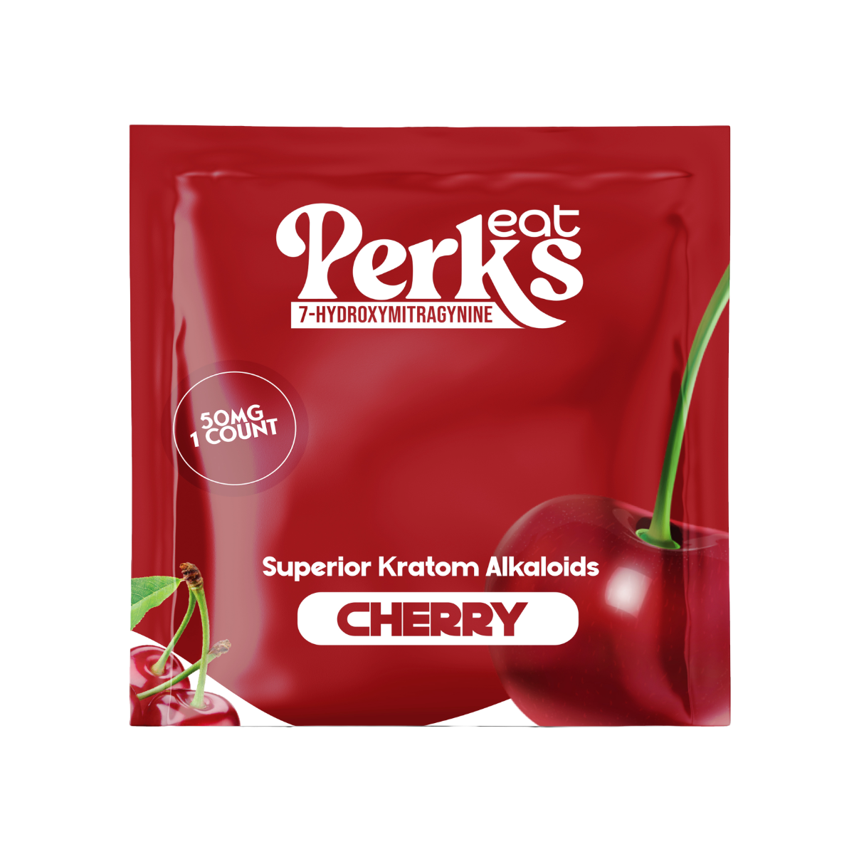 Eat Perks Kratom 1pc Tablets 50mg 7-Hydroxy Mitragynine Cherry