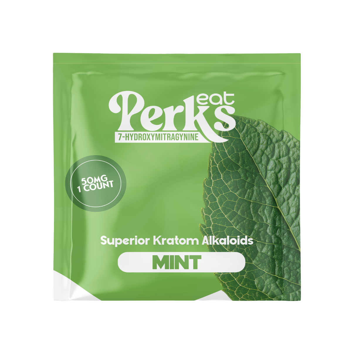Eat Perks Kratom 1pc Tablets 50mg 7-Hydroxy Mitragynine Mint