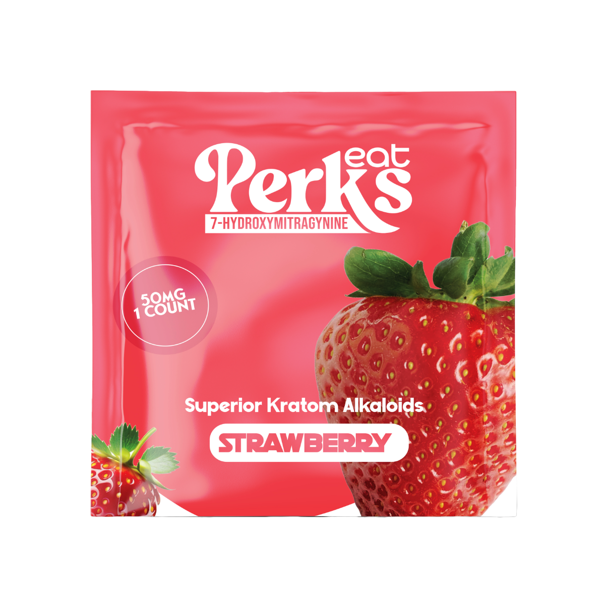 Eat Perks Kratom 1pc Tablets 50mg 7-Hydroxy Mitragynine Strawberry