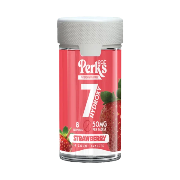 Eat Perks Kratom 4pc Tablets 200mg 7-Hydroxy Mitragynine Cherry