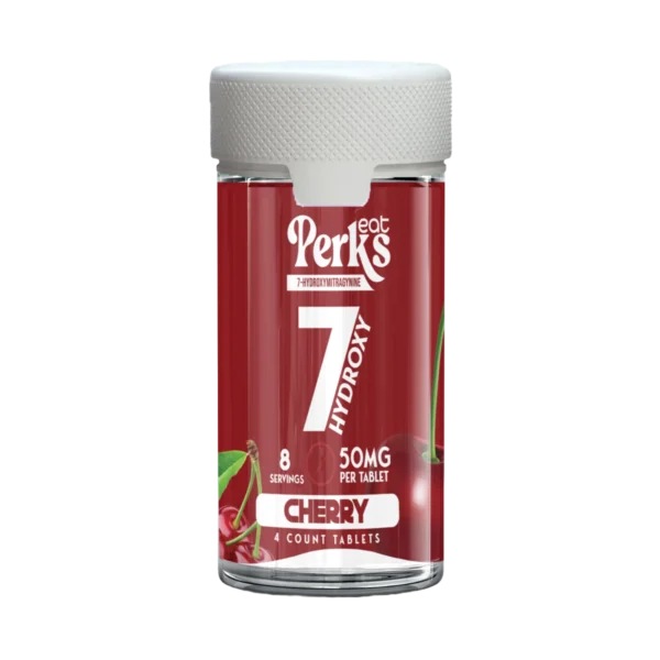 Eat Perks Kratom 4pc Tablets 200mg 7-Hydroxy Mitragynine Cherry