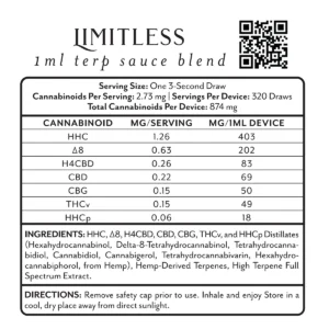 Mellow Fellow FL Compliance Stickers 1.875″x2″ Terp Sauce 1ml Limitless