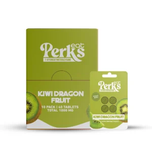 Eat Perks Kratom 4pc Tablets 100mg 7-Hydroxy Mitragynine Kiwi Dragon Fruit