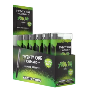 Twenty One Cannabis Private Reserve Flower + One Hitter 3.5g Exotic THCa Yoda OG (Indica)