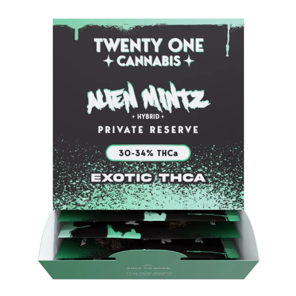 Twenty One Cannabis Private Reserve Flower 1g Exotic THCa Alien Mintz (Hybrid)