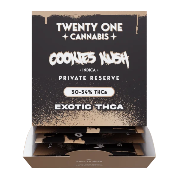 Twenty One Cannabis Private Reserve Flower 1g Exotic THCa Cookies Kush (Indica)