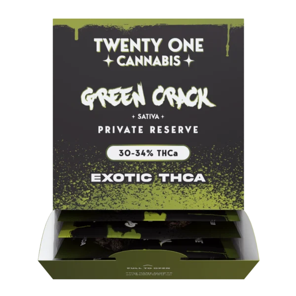 Twenty One Cannabis Private Reserve Flower 1g Exotic THCa Green Crack (Sativa)