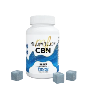 Mellow Fellow Sleep Gummies 30pc Edibles 1500mg CBN Blue Razz