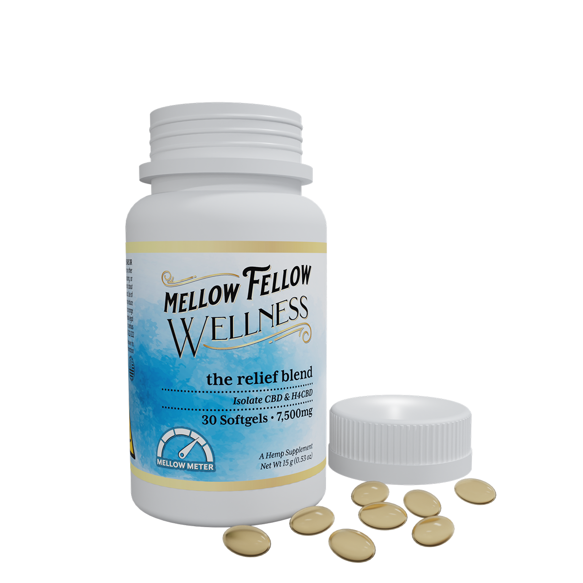 Mellow Fellow Wellness 30pc Softgel Capsules 10,000mg Relief Blend
